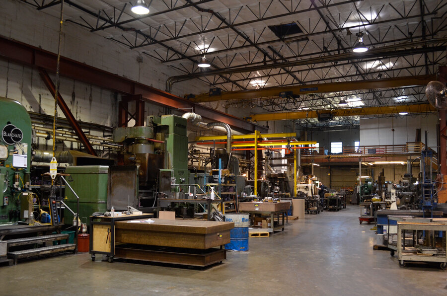 The Larkin Precision production floor with grinding equipment